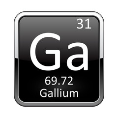 The periodic table element Gallium. Vector illustration