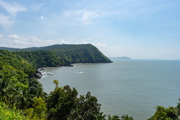 panoramic view of the coast of goa, india