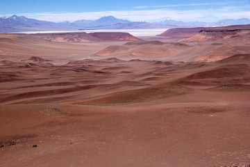 Fototapeta na wymiar Landscape at the Puna de Atacama with Llullaillaco volcano in the background, Argentina