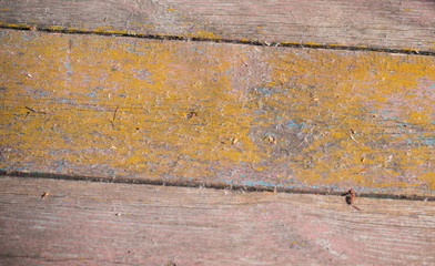 Close up details wood corrosion and coatings