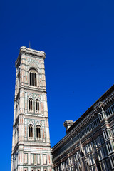 Fototapeta na wymiar Firenze, Italy - April 21, 2017: The Duomo with Giotto Bell Tower in Florence, Firenze, Tuscany, Italy