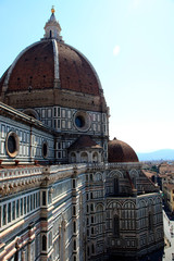 Fototapeta na wymiar Firenze, Italy - April 21, 2017: The Duomo and Brunelleschi cupola in Florence, Firenze, Tuscany, Italy