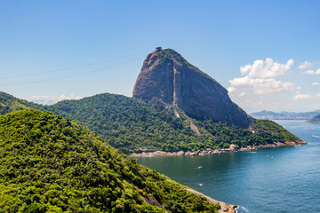 sugarloaf mountain seen from a different angle in Rio de Janeiro. - obrazy, fototapety, plakaty