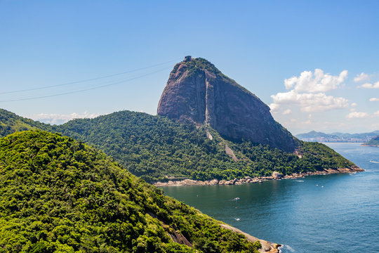 sugarloaf mountain seen from a different angle in Rio de Janeiro.