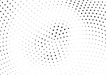 Naklejka premium Abstract halftone wave dotted background. Halftone twisted grunge pattern, dot, circle. Vector modern optical halftone pop art texture for poster, business card, cover, label mock-up, sticker layout