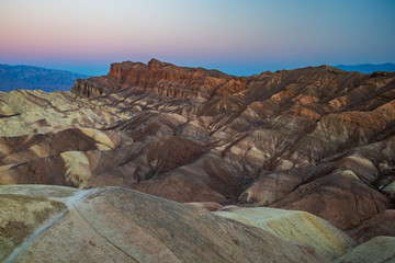 Fototapeta na wymiar National parks usa southwest landscape of rocks and petrified sand dunes in NP Valley of Death (one of the warmest places on Earth)