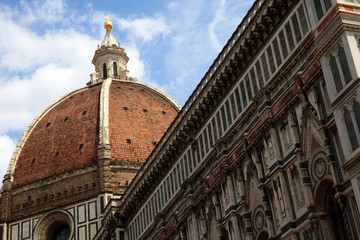 Firenze, Italy - April 21, 2017: The Duomo with Brunelleschi cupola in Florence, Firenze, Tuscany, Italy