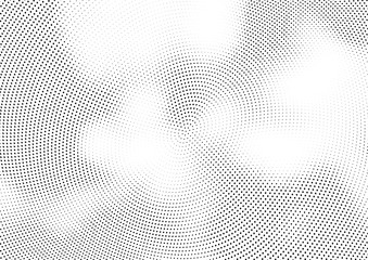 Abstract halftone wave dotted background. Halftone twisted grunge pattern, dot, circle.  Vector modern optical halftone pop art texture for poster, business card, cover, label mock-up, sticker layout