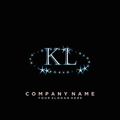 Initial Letter KL Logo With circle Template Vector	
