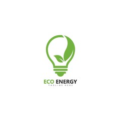 Eco energy logo template vector icon illustration