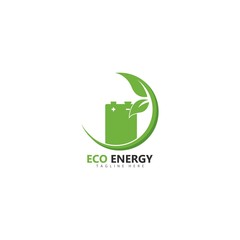 Eco energy logo template vector icon illustration