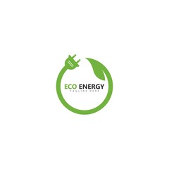 Eco energy logo template vector icon illustration