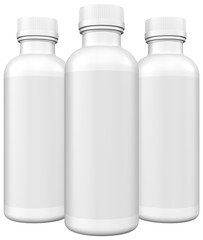 Realistic 3D Bottle Mock Up Template on White Background.3D Rendering,3D Illustration