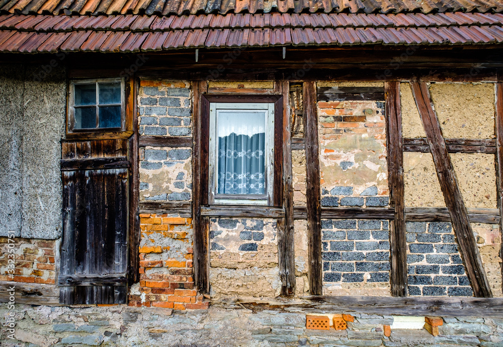 Sticker typcial half timbered facade in germany