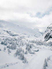 Paysage hivernal vue d'en haut