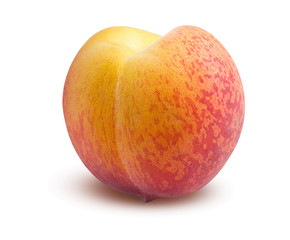 Pink peach isolated on white background. This image has better resolution and quality, and absolute sharpness from foreground to background.