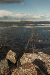 Fototapeta premium view from the pier on the island far away
