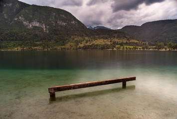 View of scenic Bohinj lake