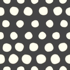 Black, gold and withe dots seamless pattern print background