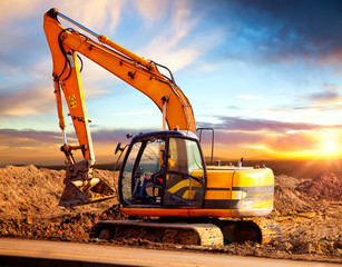 excavator at a construction site