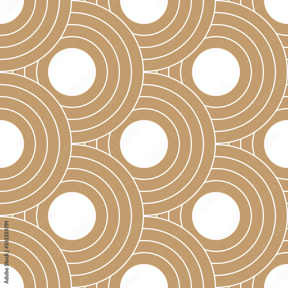 Poster abstract retro pattern of geometric shapes. golden mosaic backdrop. geometric wave of circles backgr