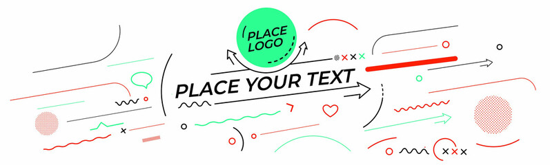 Abstract technological promotion geometric shapes banner, Structure pattern technology backdrop..