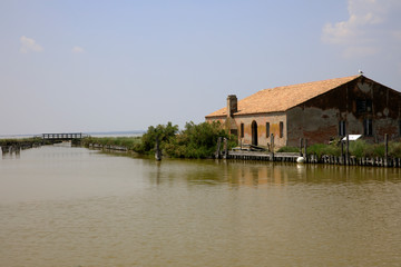 Fototapeta premium Po river (FE), Italy - April 30, 2017: The typical 