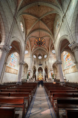 Fototapeta na wymiar Church of Saint Eugenie or Eglise Sainte-Eugenie is a catholic church in Biarritz city in France