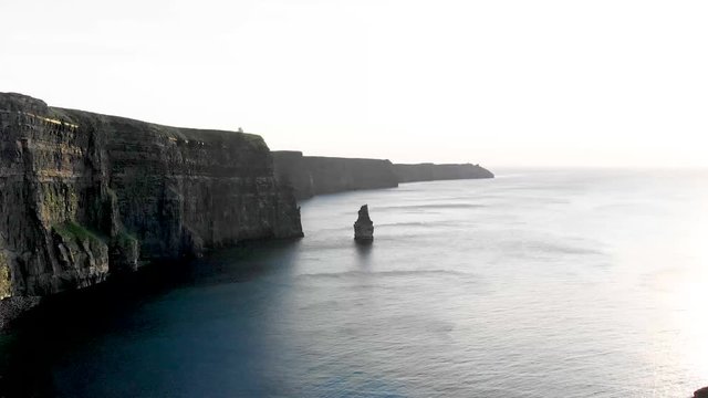 landscape view on row of cliffs of moher 