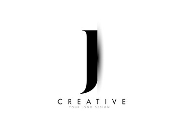 J Letter Logo with Creative Shadow Cut Design.