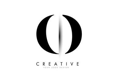 O Letter Logo with Creative Shadow Cut Design.