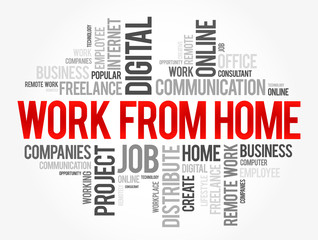 Fototapeta premium Work From Home word cloud, business concept background