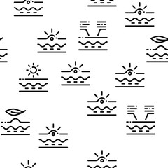 Skin Care Cosmetic Seamless Pattern Vector Thin Line. Illustrations