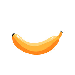 Banana vector illustration isolated on white background. Hand-drawn fruit in bright colors for design, print, web icons.