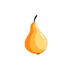 Bright hand-drawn pear fruit illustration for graphics, print, poster and decor on the theme of cooking and nutrition.