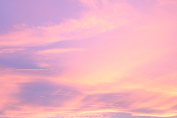 Naklejka na ściany i meble Sunset cloudscape in purple and orange colours