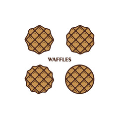 Set of waffles vector / icon collection