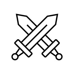 Sword line icon, logo isolated on white background