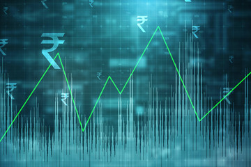 2d rendering Stock market online business concept. business Graph 