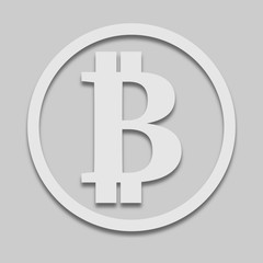 Bitcoin sign vector in light tone