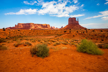 National parks usa southwest area of giant rock formations and table mountains in Monument Valley