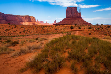 National parks usa southwest area of giant rock formations and table mountains in Monument Valley