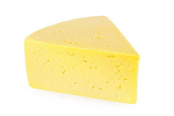 Cut of cheese isolated on a white background