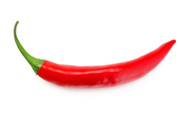 red hot chili peppers isolated on white background