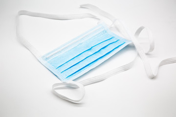 Protective face mask on white background