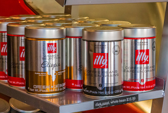 Cans of Illy Coffee Beans
