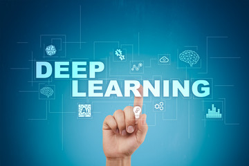 Deep machine learning, artificial intelligence in smart factory or technology solution.