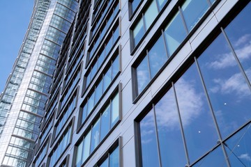 Office building in city center on a background closeup
