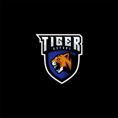 Vector Logo Illustration Tiger E Sport and Sport Style.