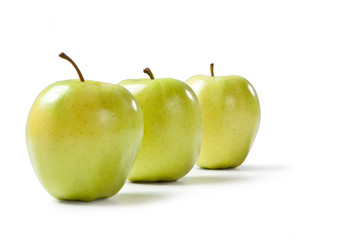 Golden apple isolated on white backgrounds Mela Golden